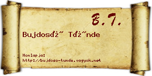 Bujdosó Tünde névjegykártya
